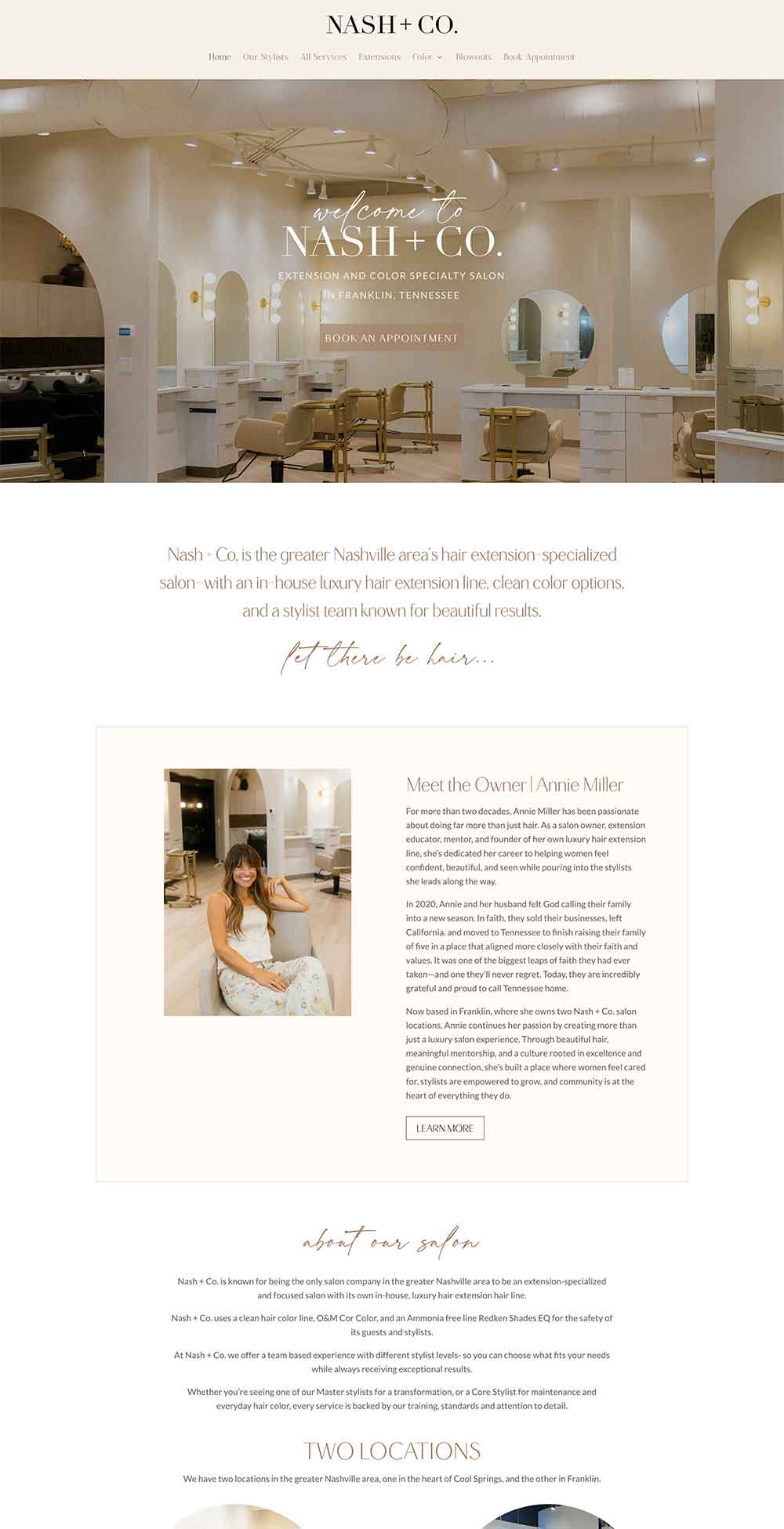 hair salon website design